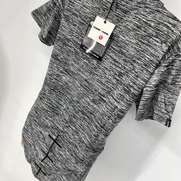 Homme + Femme NEW Womens Triple Layer CrossT-Shirt Sz S Heather Gray - Picture 6 of 11